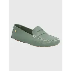 HUSH PUPPIES - Mocasín Cuero Verde Mujer Domaso