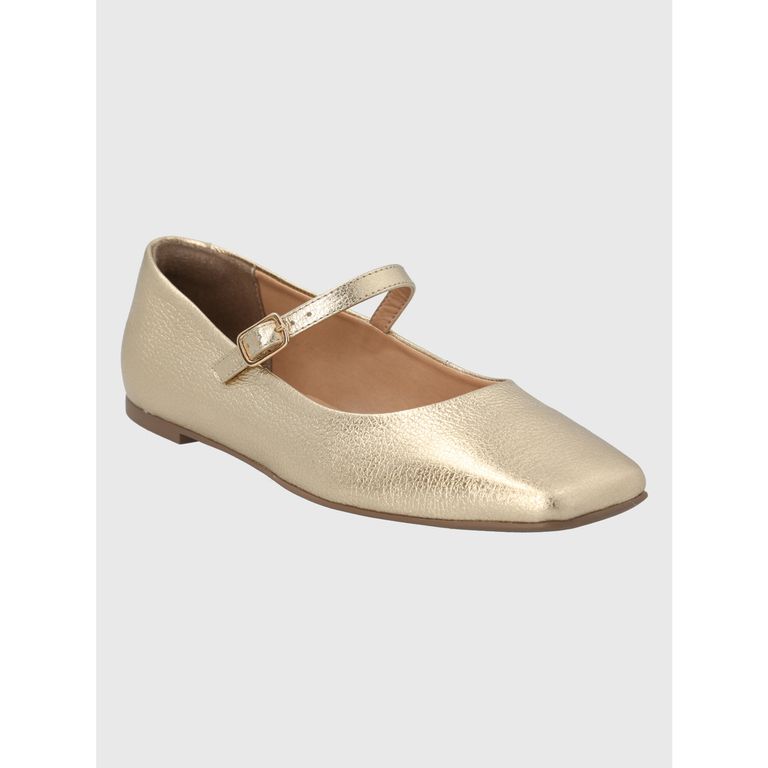 Zapato Cuero Dorado Mujer Lovere