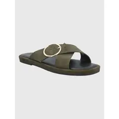 HUSH PUPPIES - Sandalia Cuero Verde Militar Mujer Bernard