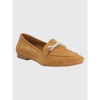 Mocasín Cuero Café Claro Mujer Dinnat