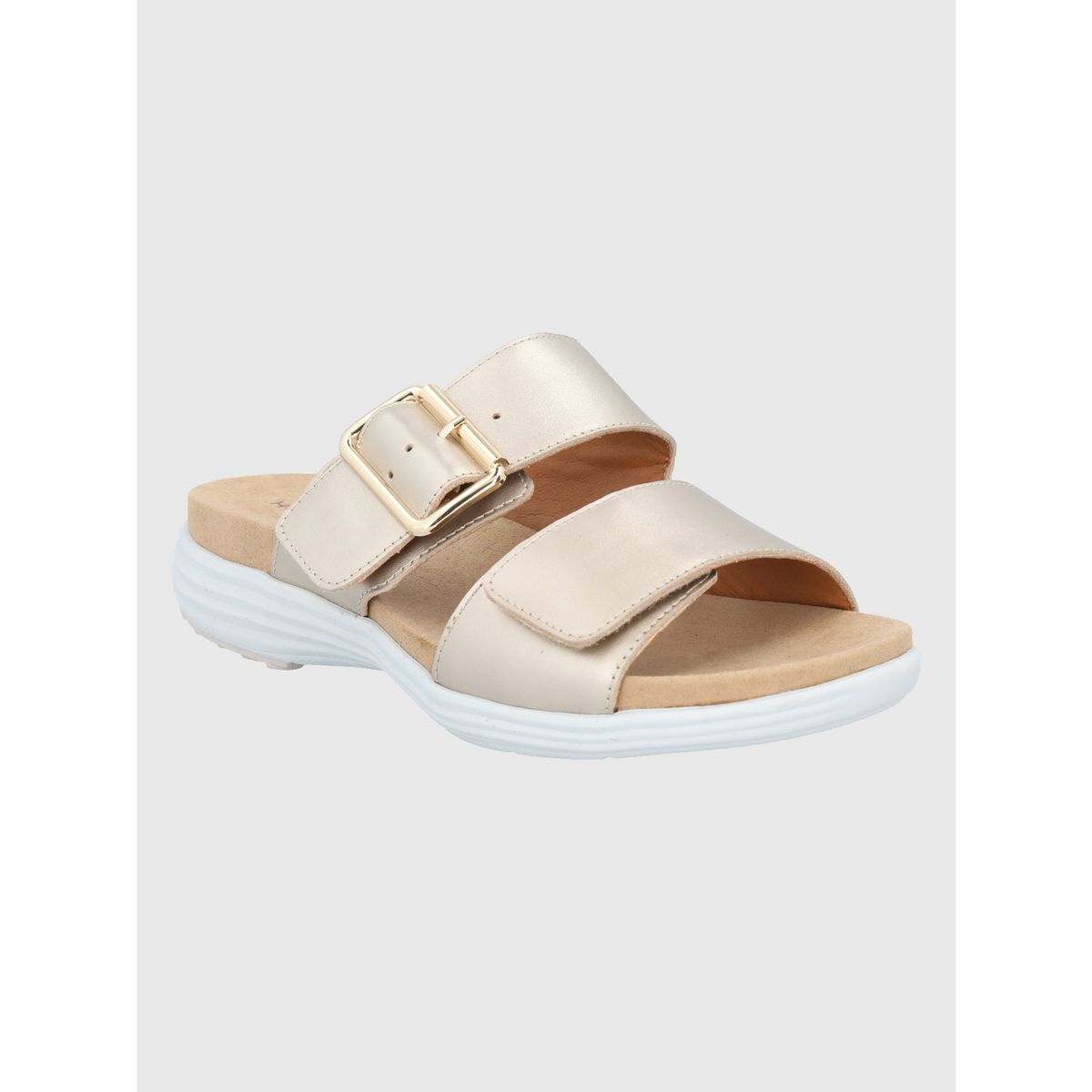 HUSH PUPPIES - Sandalia Cuero Dorado Mujer Lorry Slide HUSH PUPPIES