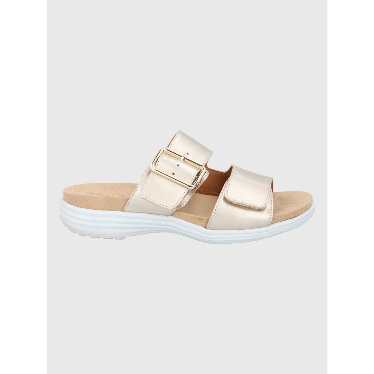 HUSH PUPPIES - Sandalia Cuero Dorado Mujer Lorry Slide HUSH PUPPIES
