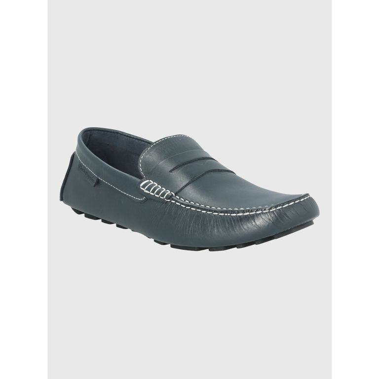 Mocasín Cuero Azul Oscuro Hombre Lotus