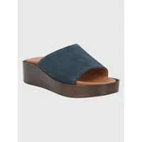 Sandalia Cuero Azul Oscuro Mujer Depp