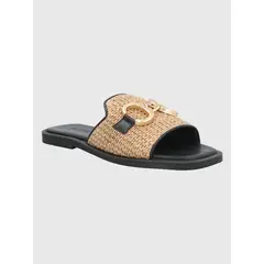 HUSH PUPPIES - Sandalia Cuero Negro Mujer Tegglia