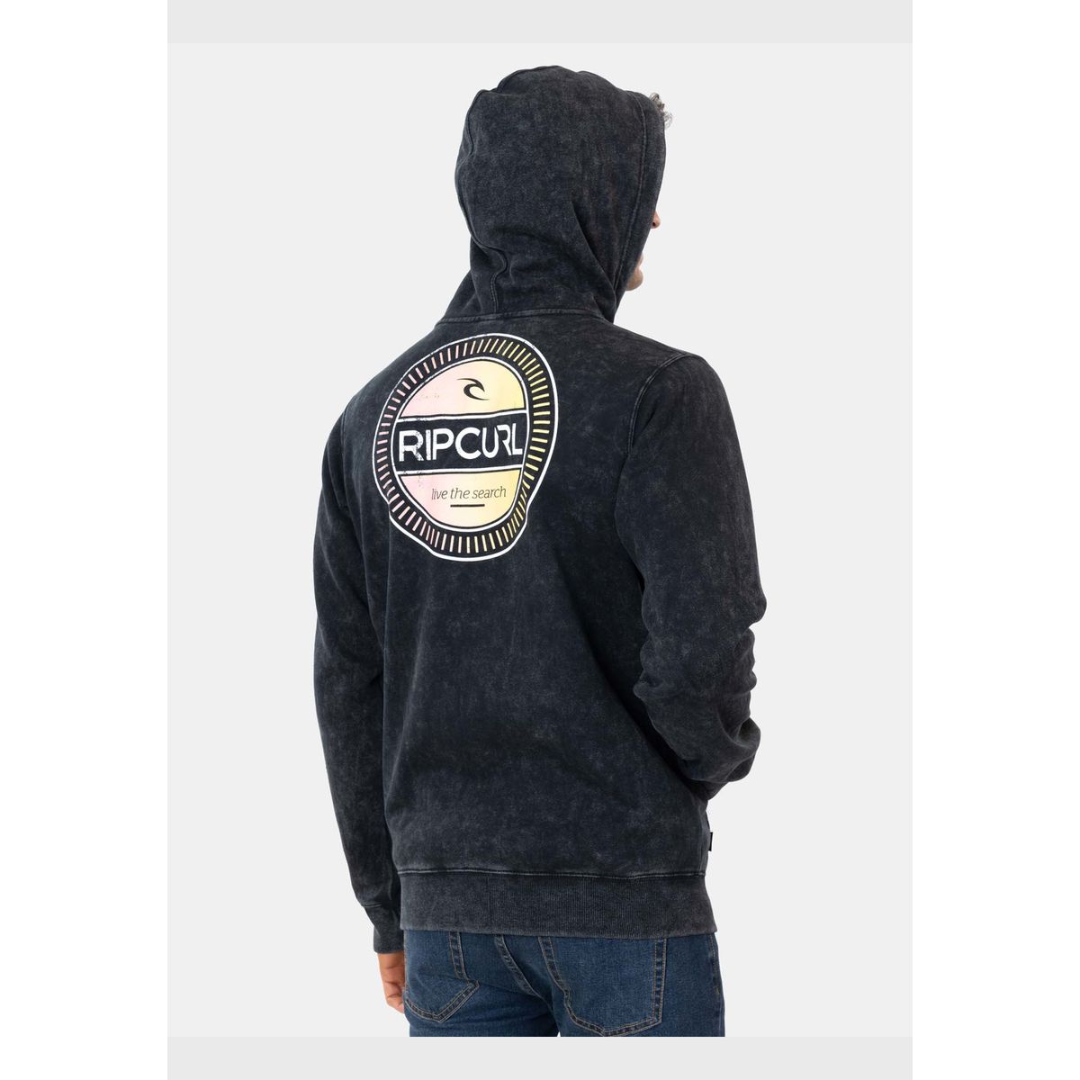 RIP CURL - Poleron FZ Lts Clock Negro Hombre Rip Curl