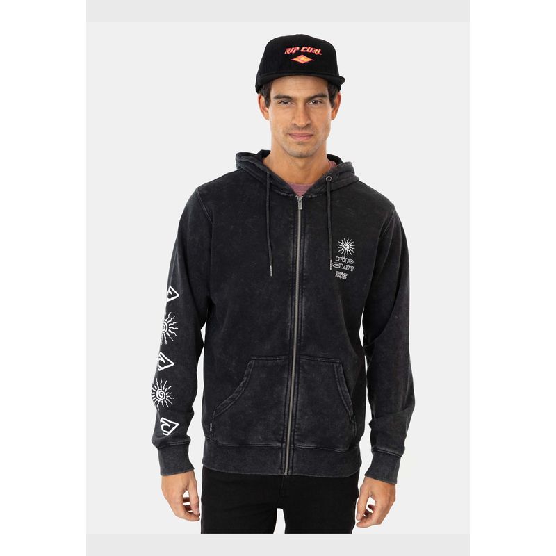 RIP CURL - Poleron FZ Sun Wave Ry Negro Hombre Rip Curl