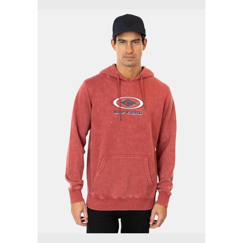 RIP CURL - Poleron Canguro Oval Lu Rojo Hombre Rip Curl