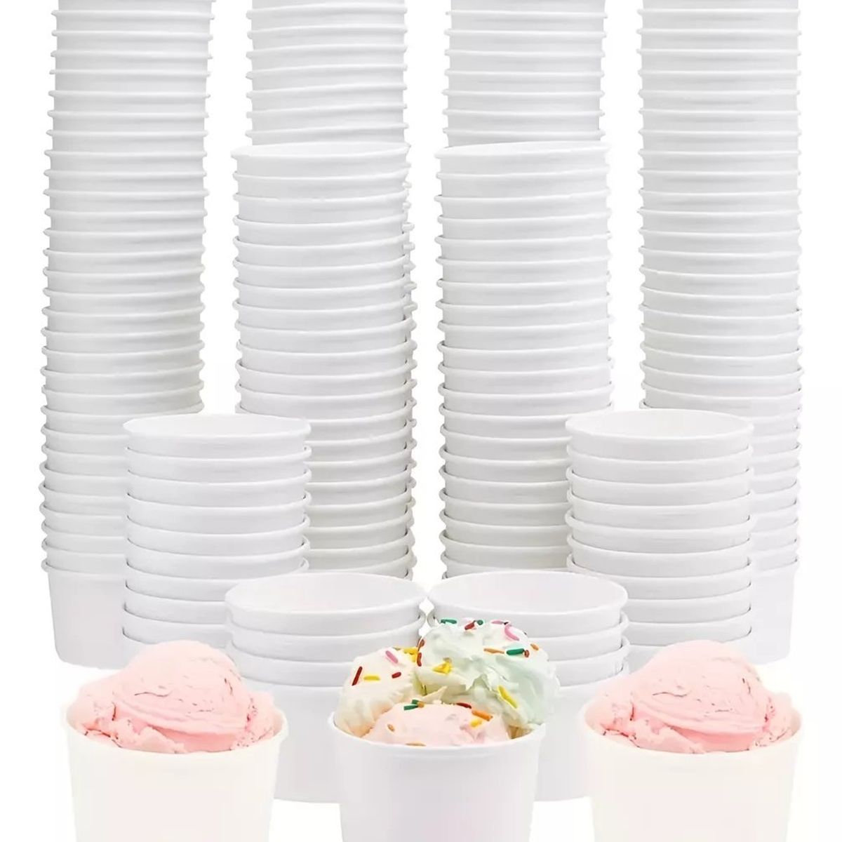 Pasteleria - 50 Vasos Polipapel Helado Vasos Desechables Pote Helado 4oz