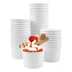 Pasteleria - 50 Vasos Polipapel Pote Helado Desechables Vasos Helado 8oz