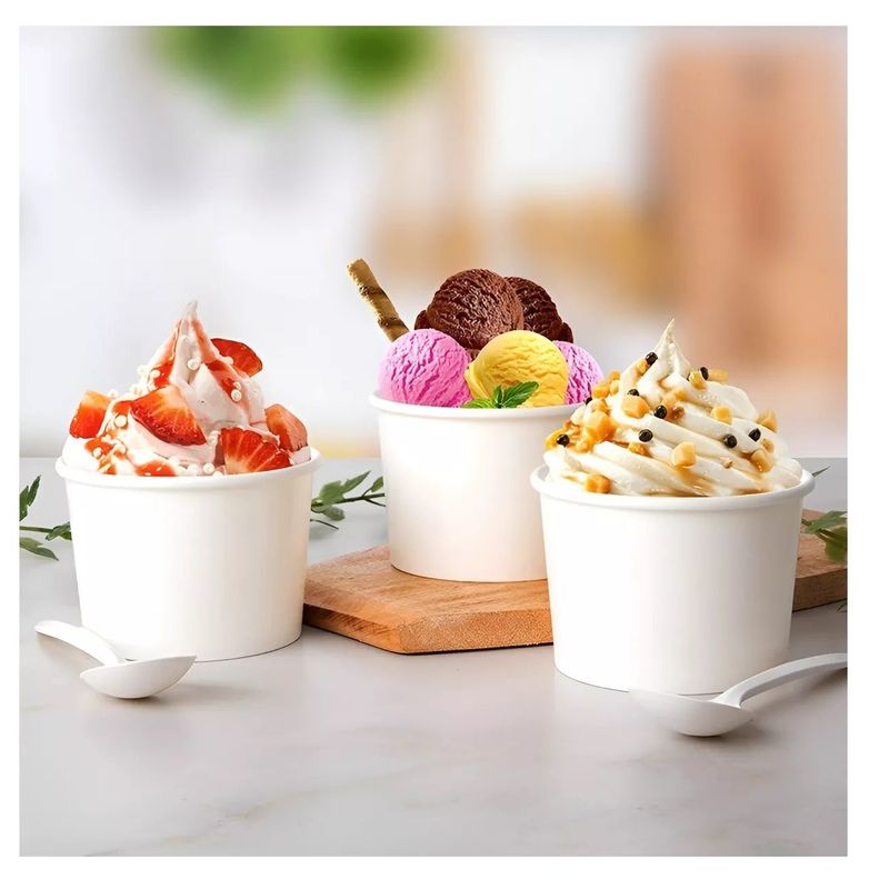 Pasteleria - 50 Vasos Polipapel Pote Helado Vasos Helado Desechables 16oz