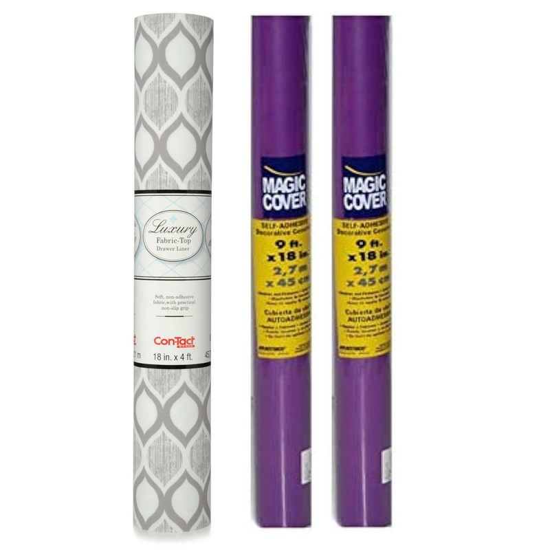 CONTACT - Pack Revestimiento acolchado Savoy y 2 rollos papel adhesivo morado