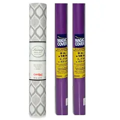 CONTACT - Pack Revestimiento acolchado Savoy y 2 rollos papel adhesivo morado