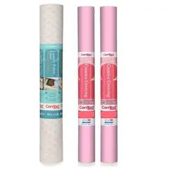 CONTACT - Pack Revestimiento acolchado Savoire y 2 rollos papel adhesivo rosado