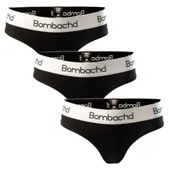 BOMBACHA - 3 pack Calzón bikini negro algodón
