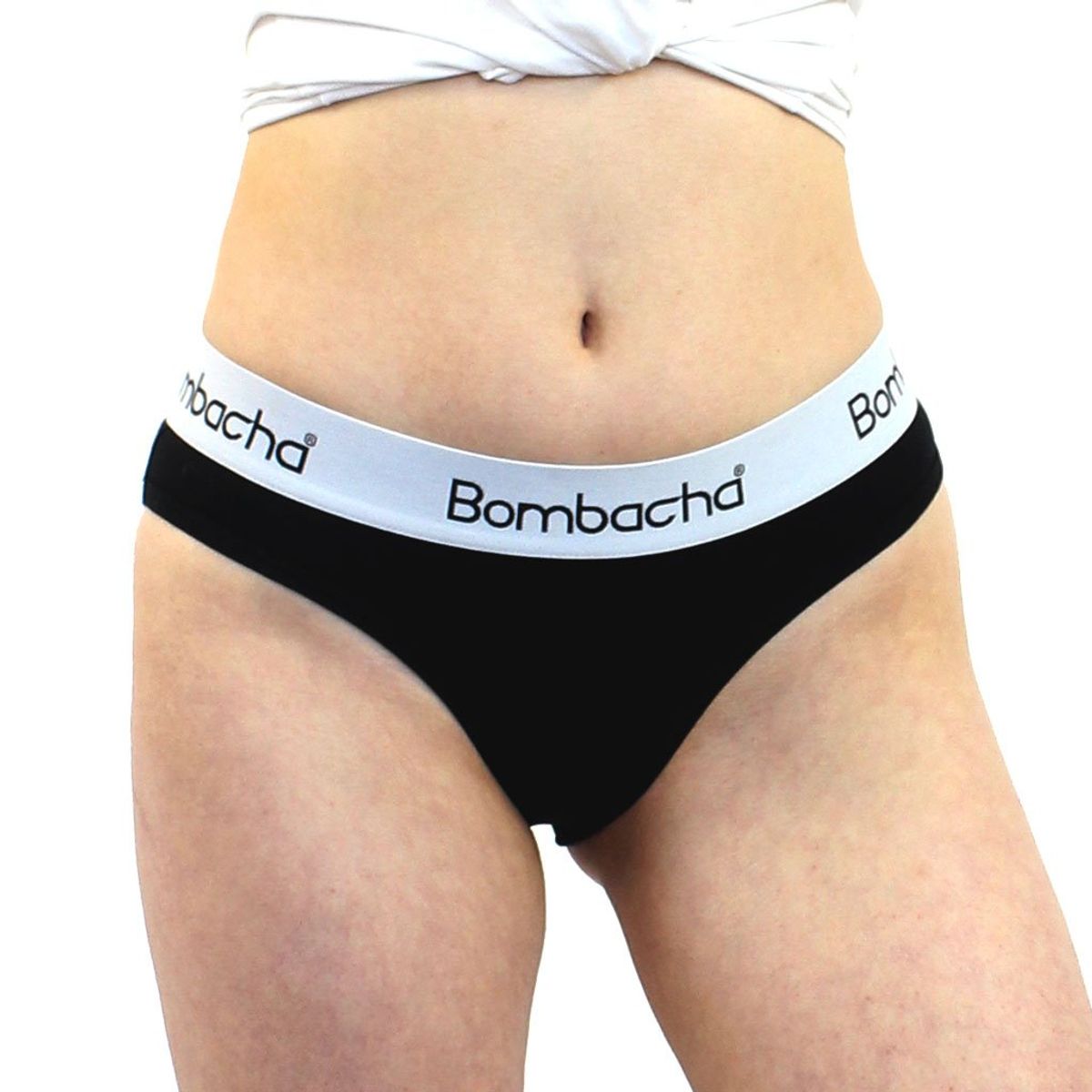 BOMBACHA - 3 pack Calzón bikini negro algodón.-