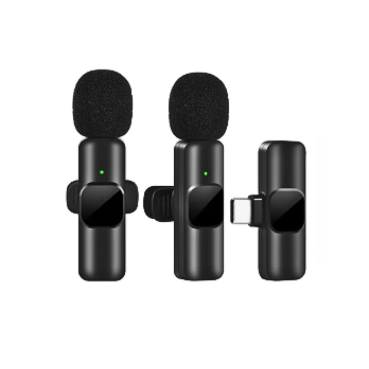 GENERICO - Pack 2 Microfonos Corbatero Inalambrico Conexión Tipo-C