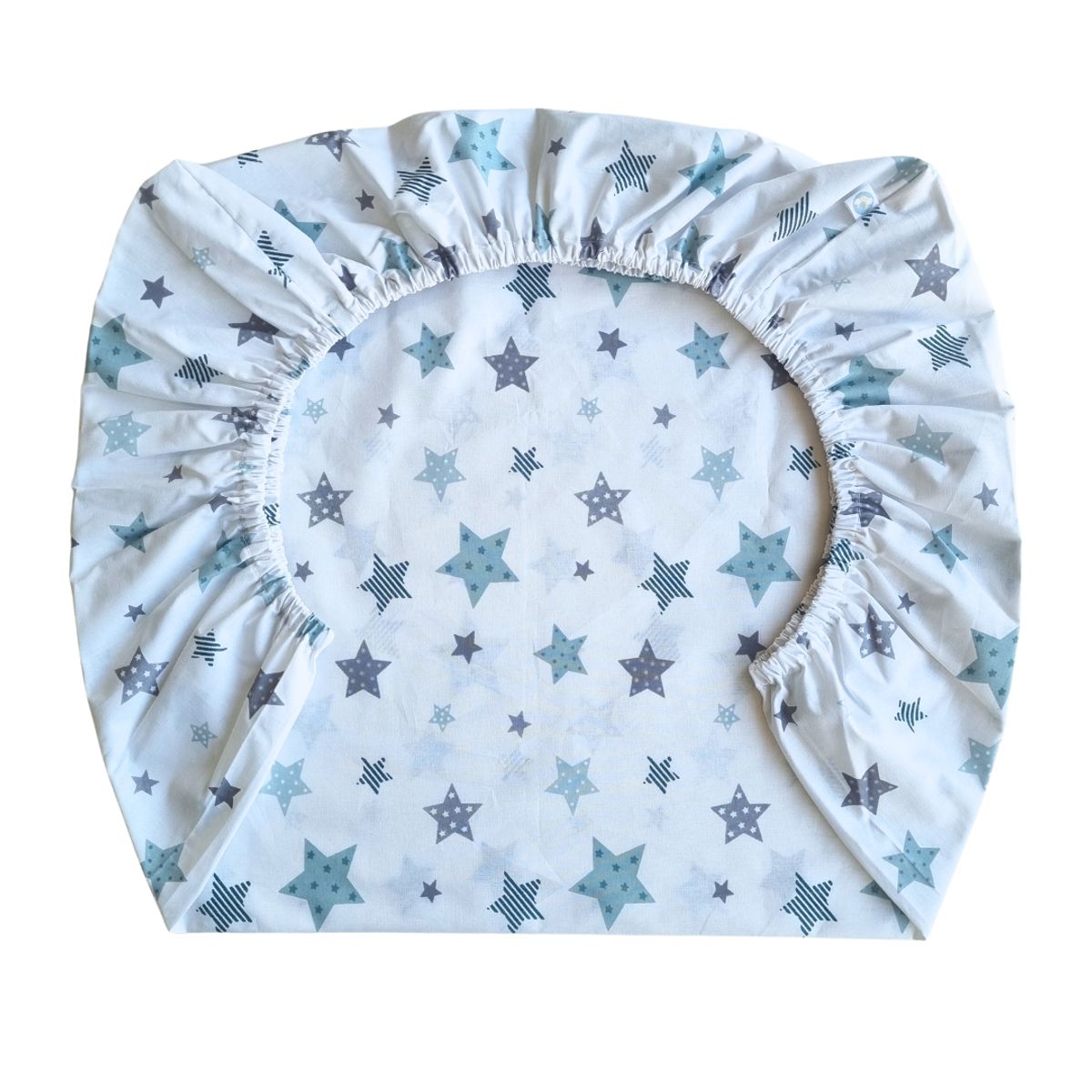 GENERICO - Set de 2 Sábanas Bajeras para Cuna Pack and Play Estrellas Verde Nórdico