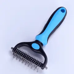 GENERICO - CEPILLO CORTA NUDOS Y DESLANADOR PARA PERROS L AZUL