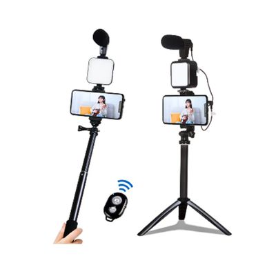 Imagen 2 del producto Soporte Para Celular Palo Selfie Tripode Microfono Luz Led