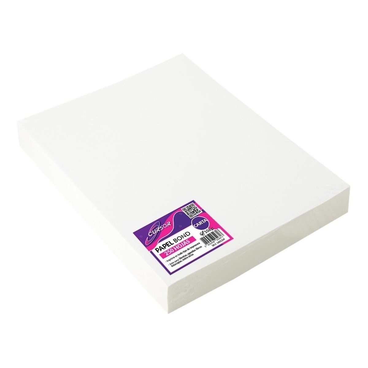 CURSOR - Papel Bond 106 Grs Carta 250 Hojas Agenda Fotocopia Cursor - Blanco