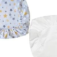 Set de 2 Sábanas Bajeras para Colecho Estrellas Amarillas
