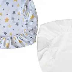 GENERICO - Set de 2 Sábanas Bajeras para Colecho Estrellas Amarillas