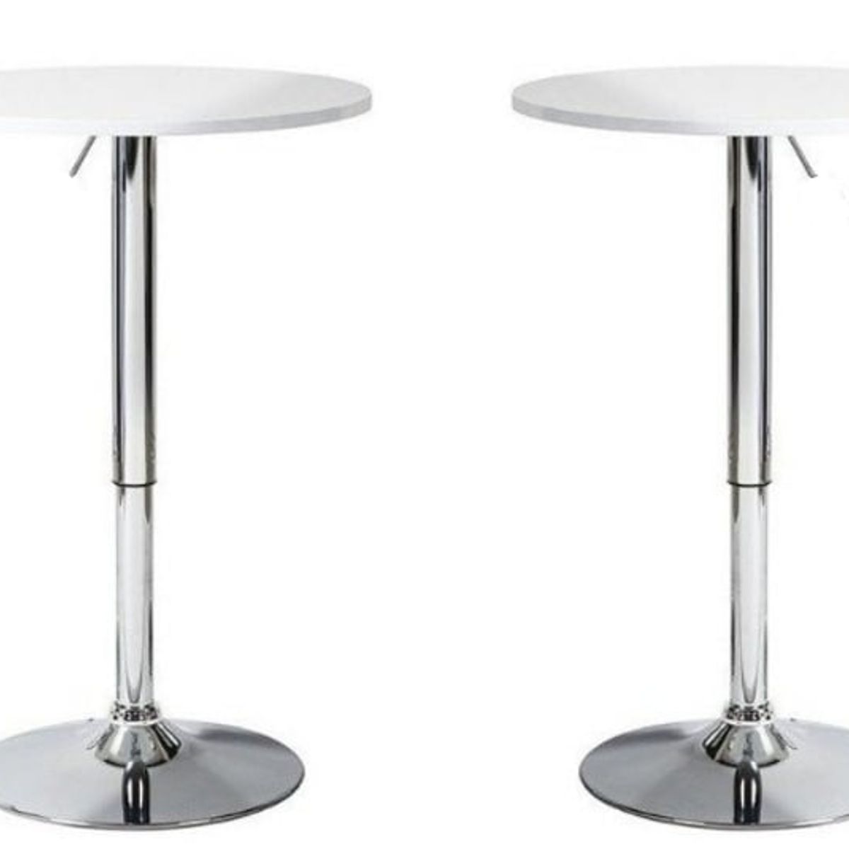 ARTIHOGAR - Pack 2 Mesas  Bar Regulable 80 CM mdf Color Blanco