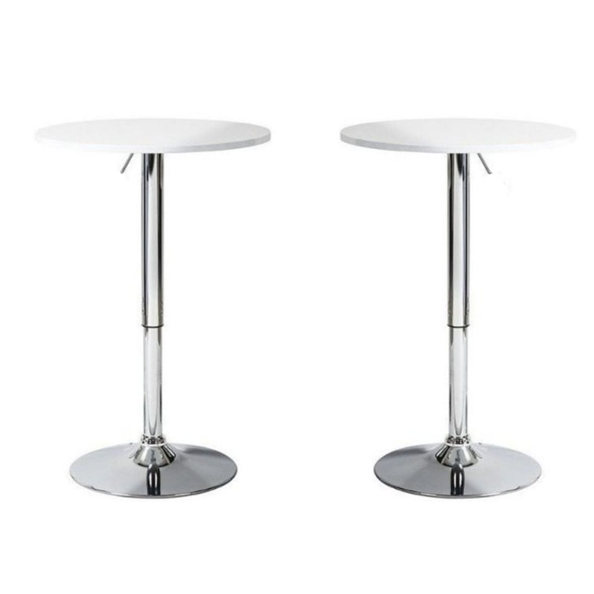 ARTIHOGAR - Pack 2 Mesas  Bar Regulable 80 CM mdf Color Blanco