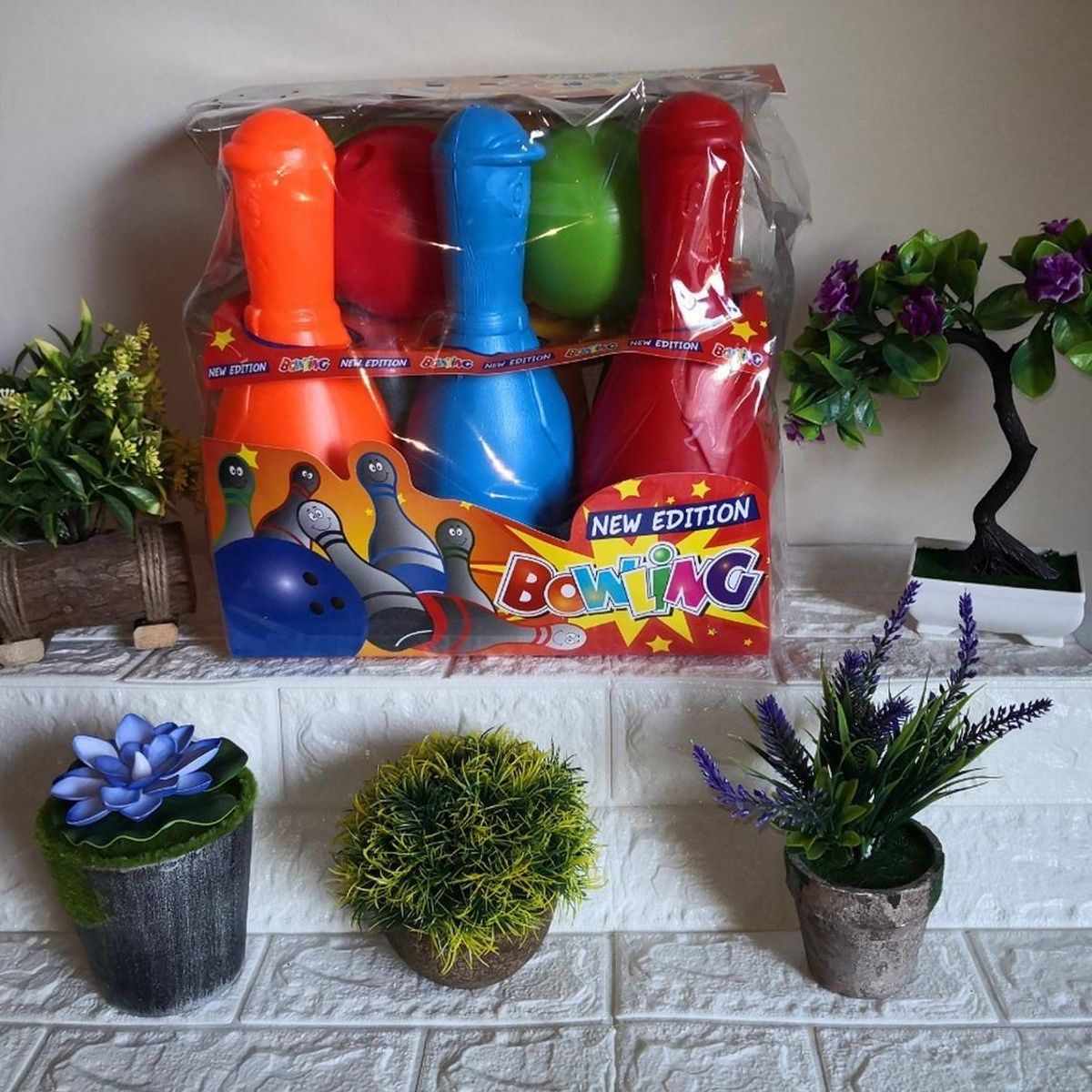 GENERICO - Palitroques Bowling Grandes 6 Pinos 2 Bolas