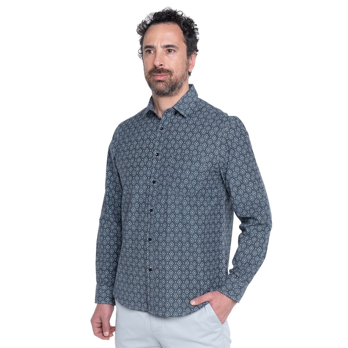 KOTTING - Camisa Manga Larga Fantasia Estampada Regular Fit KOTTING