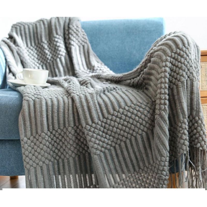 GENERICO - Mantas Decorativas Color Gris, Medidas 127 cm x 175 cm