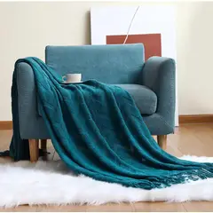 GENERICO - Mantas Decorativas Color Turquesa, Medidas 127 cm x 175 cm