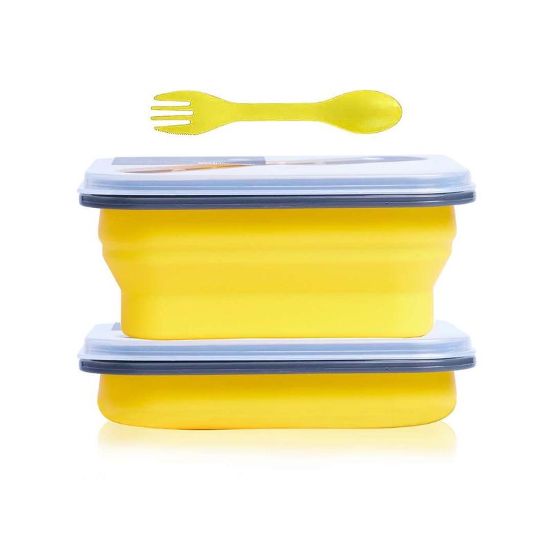 PRO OUTDOOR - Plato Plegable Con Cubiertos 600ml