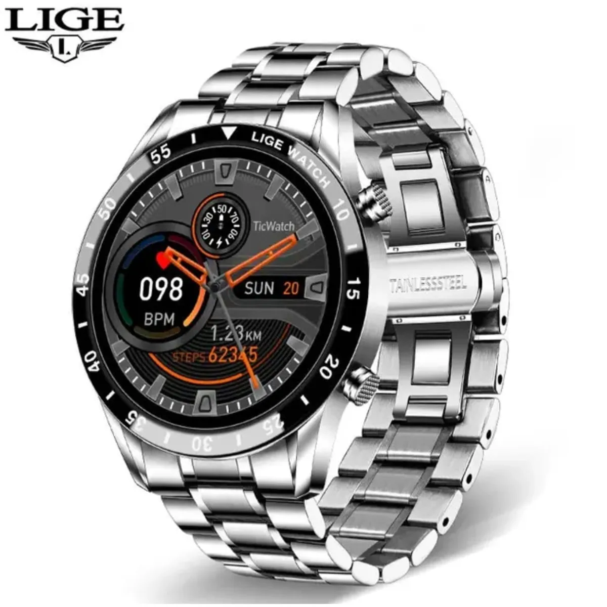 LIGE - Smartwatch Lige sport Acero Plateado