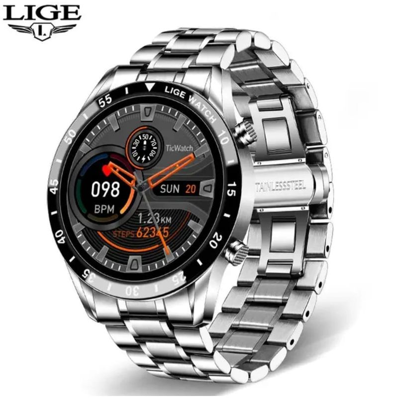LIGE - Smartwatch Lige sport Acero Plateado