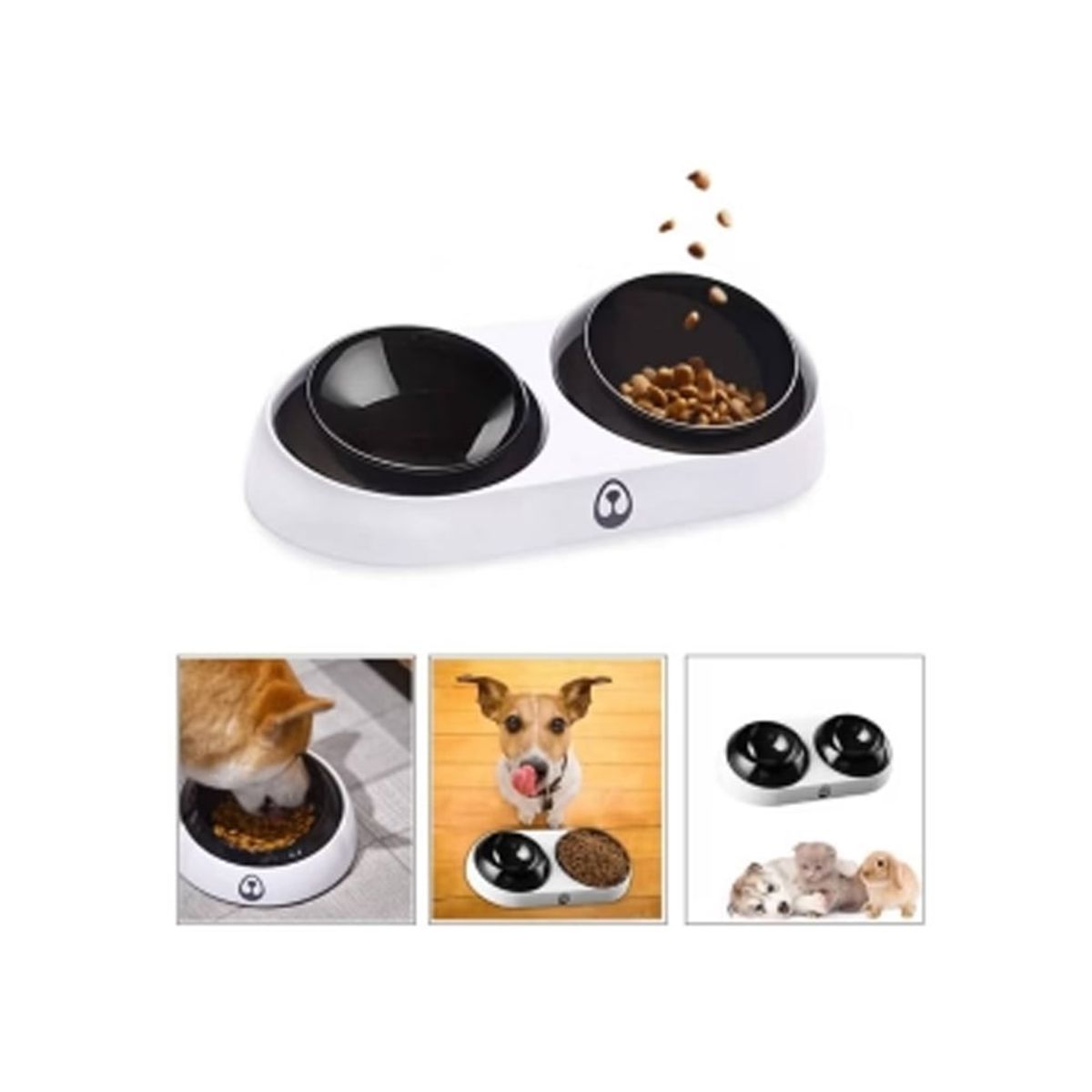 GENERICO - Comedero y bebedero doble para mascotas perros gatos pequeño