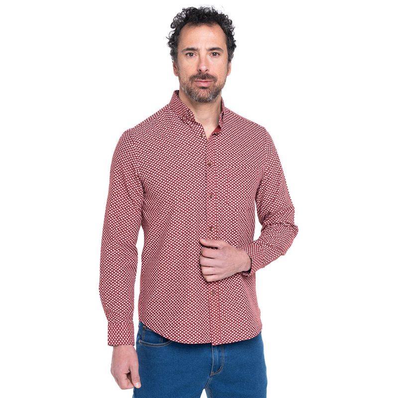 KOTTING - Camisa Manga Larga Oxford Slim Fit Estampada KOTTING