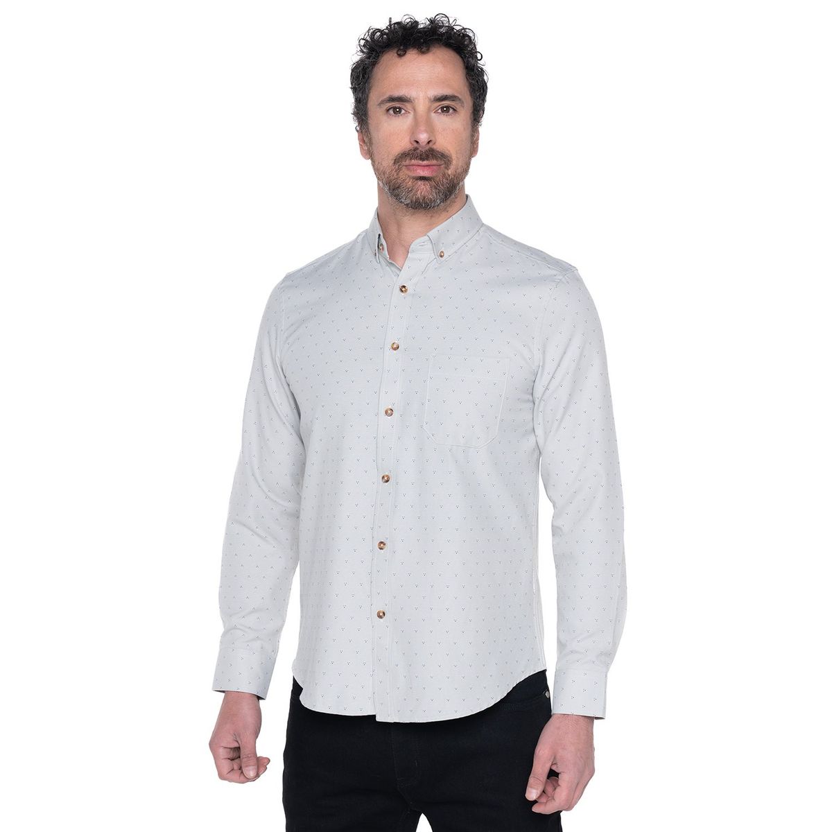 KOTTING - Camisa Manga Larga Oxford Slim Fit Estampada KOTTING