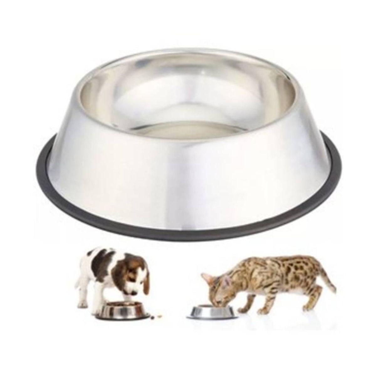 GENERICO - Tazón comida animales materia acero inoxidable resistente