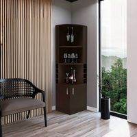 Bar Esquinero Madera 180 cm con 4 Niveles Marrón Rústico