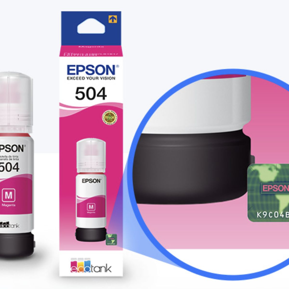 EPSON - Botella De Tinta Epson T504 Cian  70 LM L4150 L4160 L6161