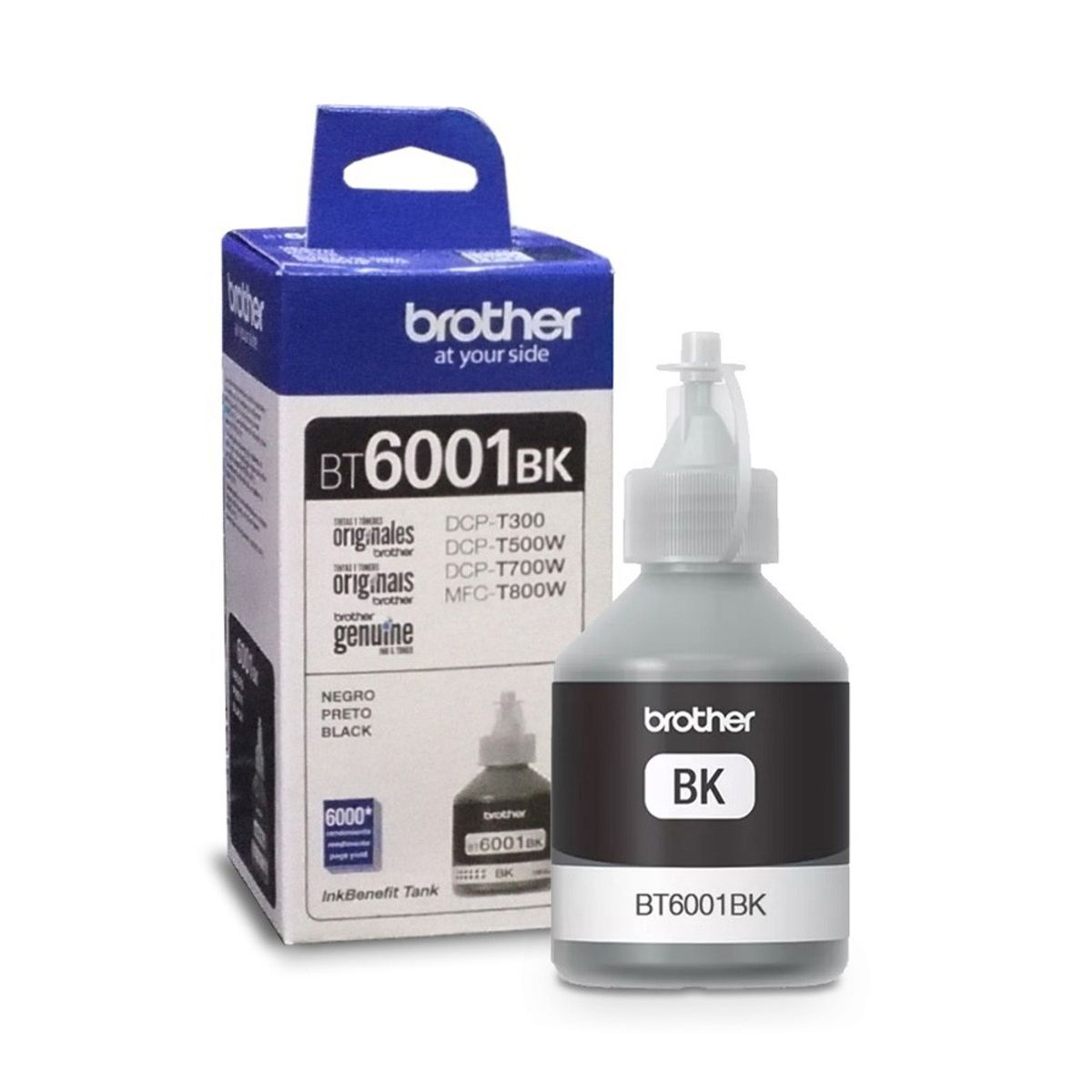 BROTHER - Botella de Tinta Brother Btd6001 Negra 108ML Alto Rendimiento