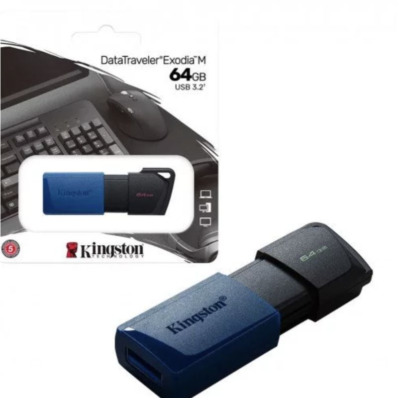 KINGSTON - Pendrive Kingston Dtxm Exodia M 64GB Usb 3.2 Azul Marino Negro