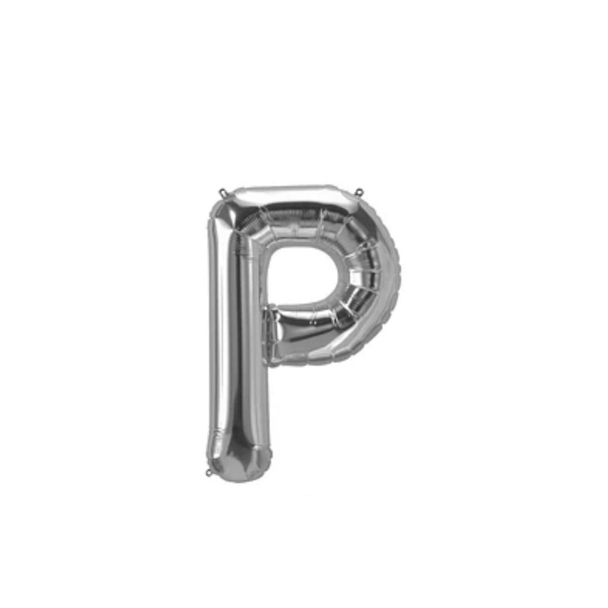 GENERICO - Globo Letra P Plata 16 pulgadas