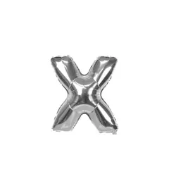 GENERICO - Globo Letra X Plata 16 pulgadas