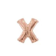 GENERICO - Globo Letra X Oro Rosa 16 pulgadas