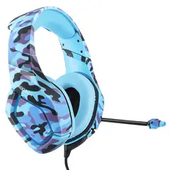 EVERSO - Audifono Gamer Onikuma K1B Camuflaje Azul Compatibles Pc Ps4