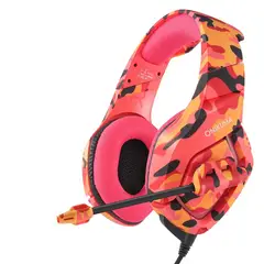 EVERSO - Audifono Gamer Onikuma K1B Camuflaje Rojo Compatibles Pc Ps4