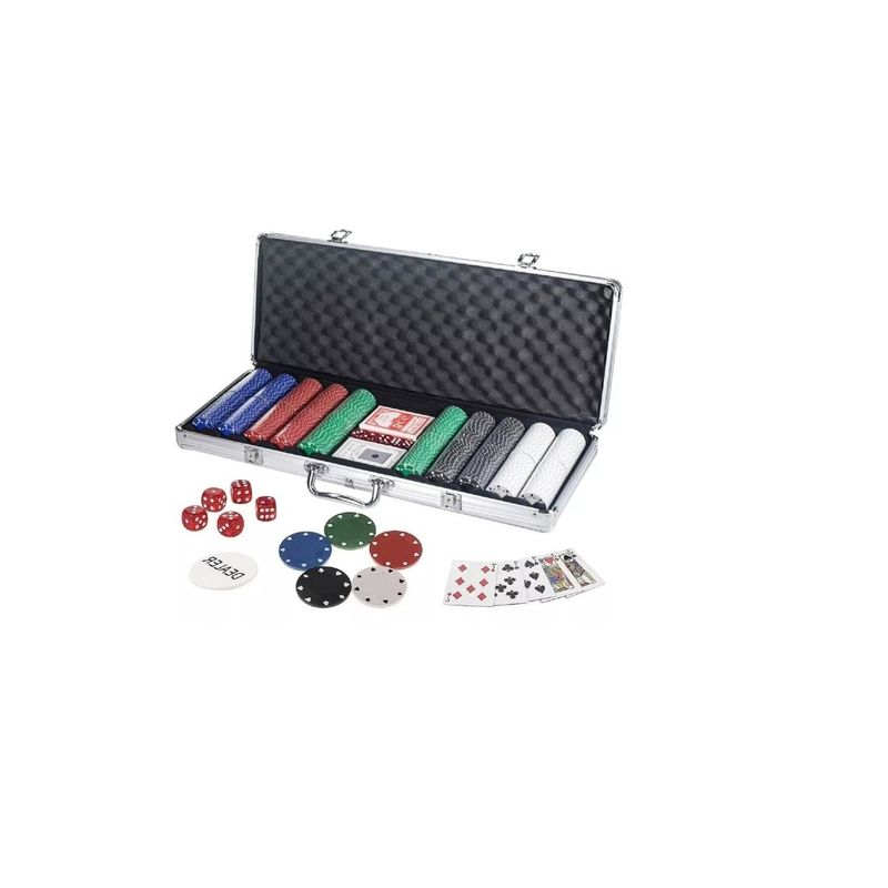 GENERICO - Set Poker 500 Fichas Poker Maletin Set De Poker Acero